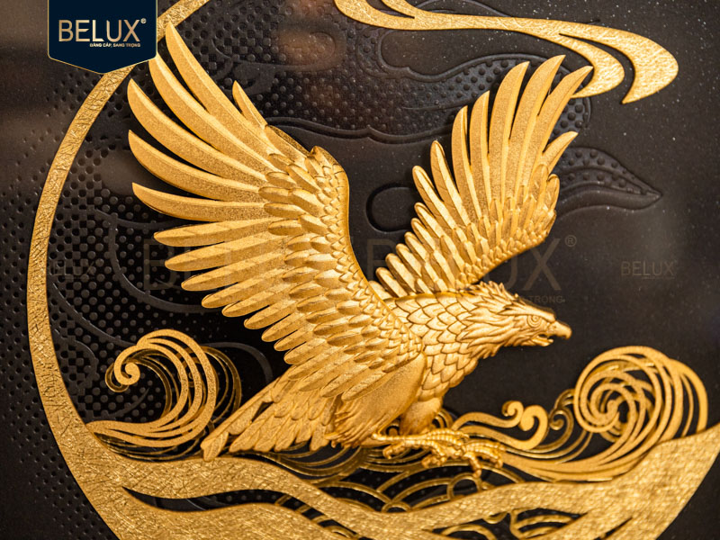 Tranh Đại Bàng Dát Vàng 24k 30x30cm